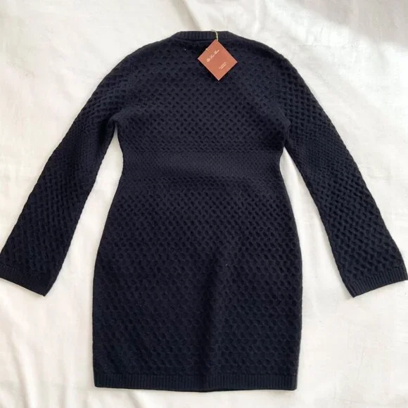 women knitted dress feathers Feather Trim Knit Sweater Dress main image 0
